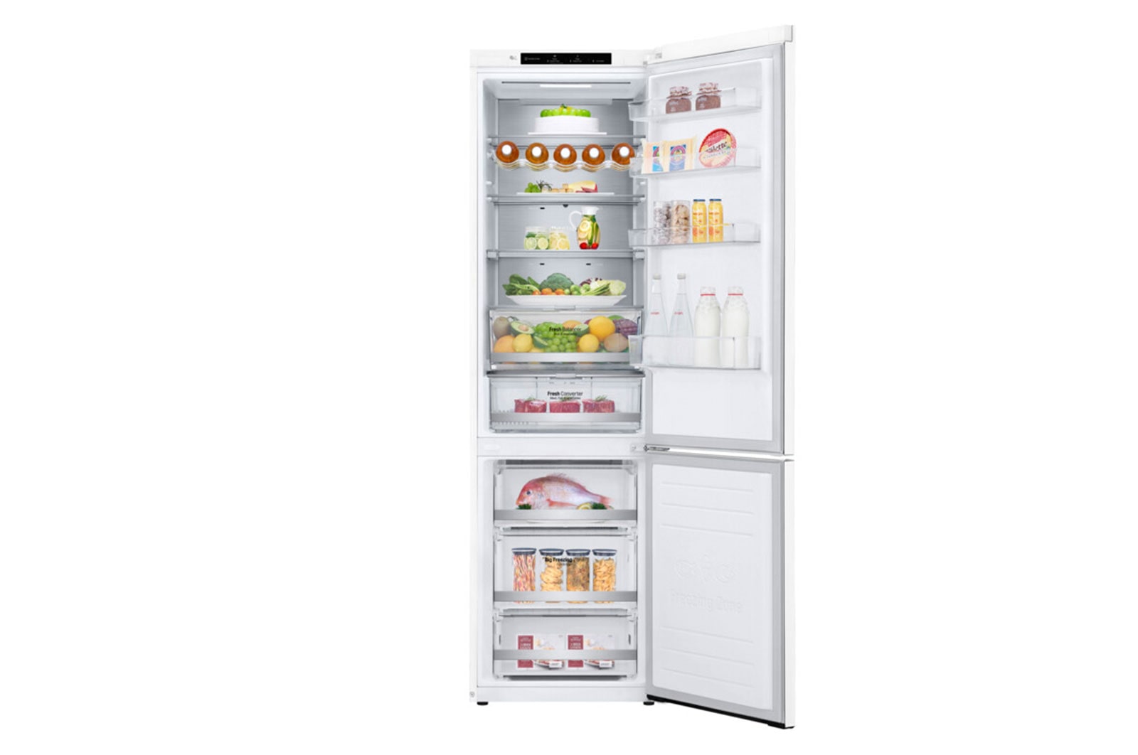 LG 2.03M 384L Kølefryseskab(Hvid) - Energiklasse A, Door Cooling™ og Smart Diagnosis™ , GBB92SWBAN