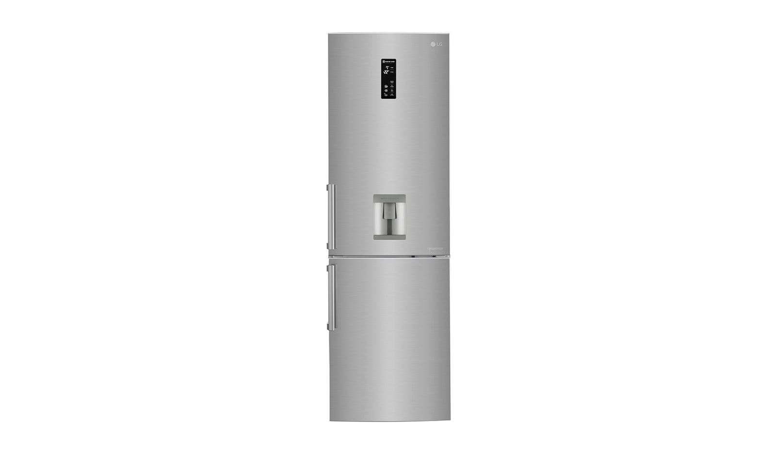 Visning forfra af Ny Køle-/fryseskabe med Total No Frost og vanddispenser, 190cm (nettovolumen 318 liter) GBF59PZFZB