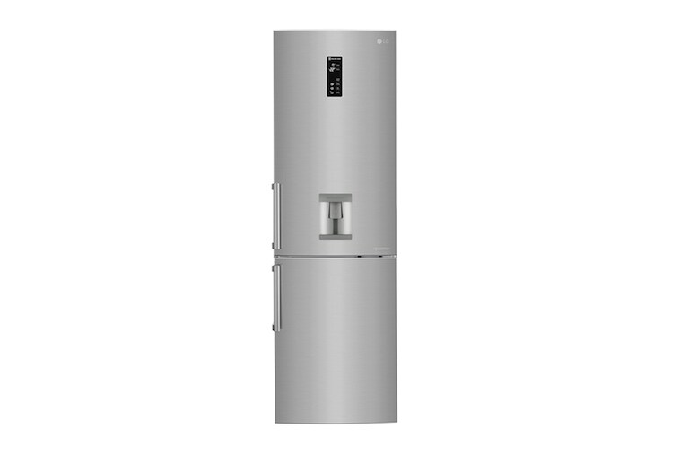Visning forfra af Ny Køle-/fryseskabe med Total No Frost og vanddispenser, 190cm (nettovolumen 318 liter) GBF59PZFZB
