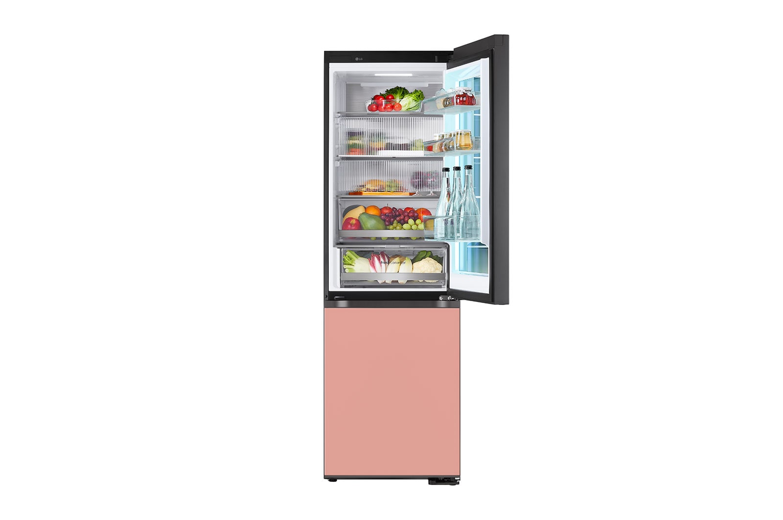 LG 186M 352L Kølefryseskab(Essence Black) - Energiklasse D, MoodUP™, InstaView™, Nature Fresh, Door Cooling+™ Smart Diagnosis™ med Wi-Fi, GBG719MDNN