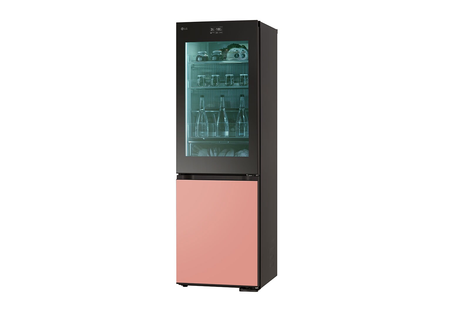 LG 186M 352L Kølefryseskab(Essence Black) - Energiklasse D, MoodUP™, InstaView™, Nature Fresh, Door Cooling+™ Smart Diagnosis™ med Wi-Fi, GBG719MDNN