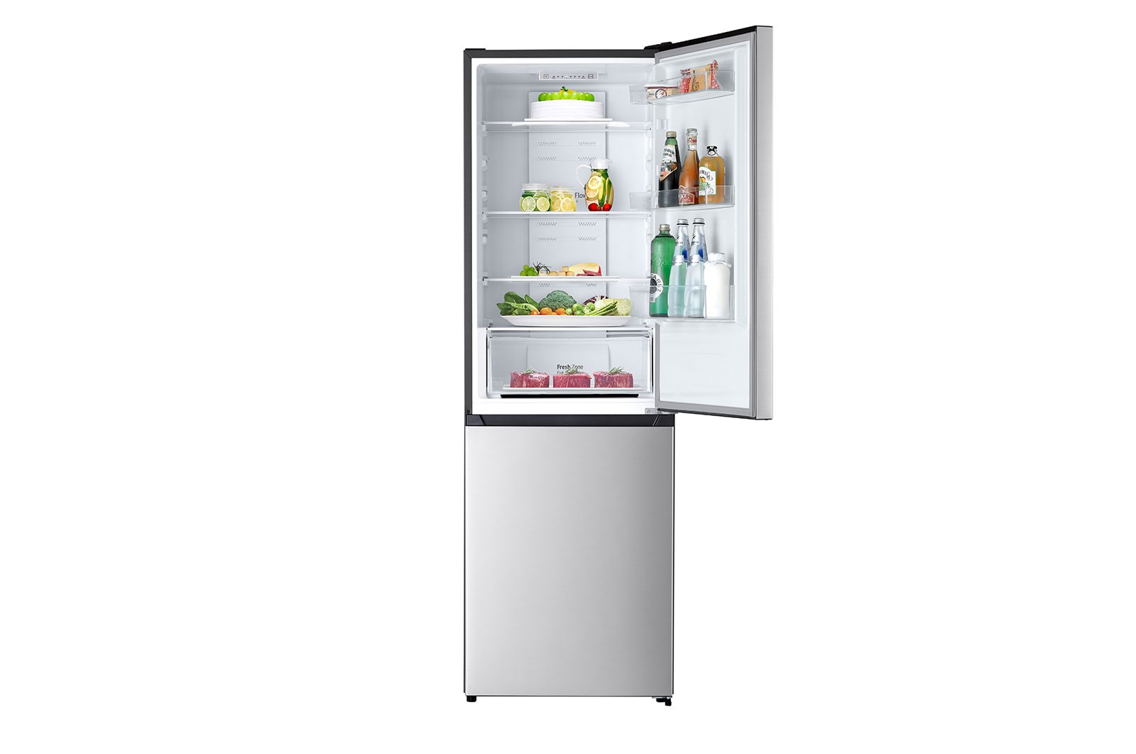 LG 1.86M 384L Kølefryseskab(Silver) - Energiklasse D,  Zero Clearance, Total No Frost, GBM21HSADH