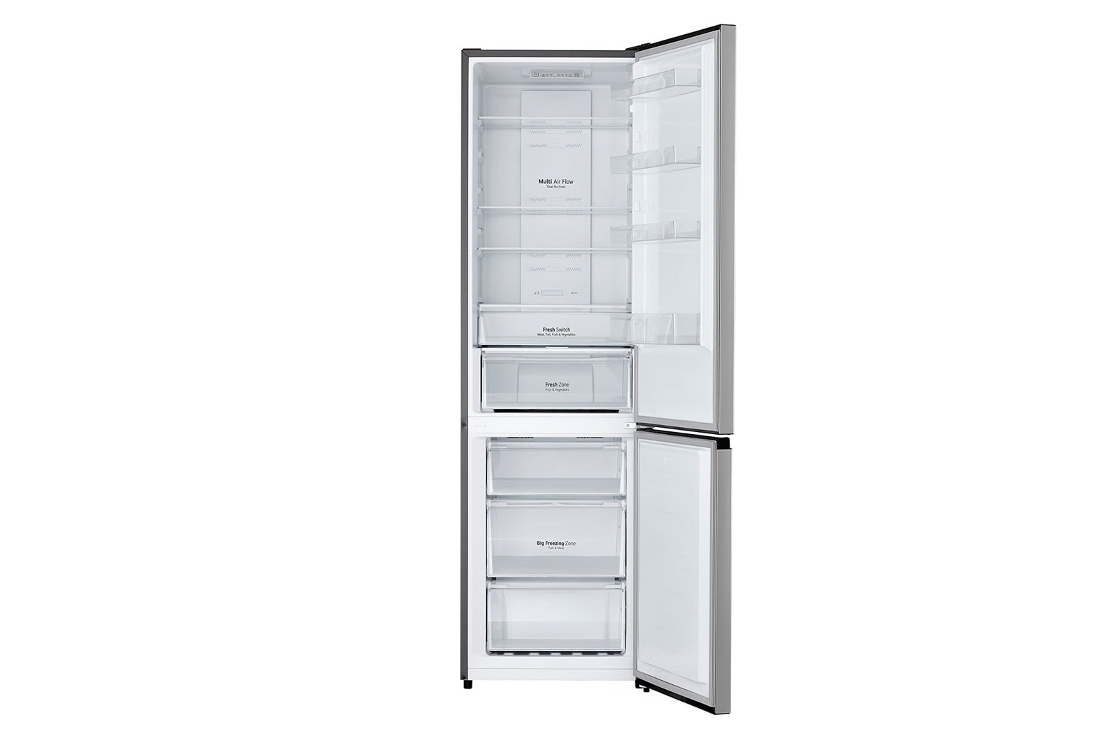LG 2.03M 336L Kølefryseskab(Silver) - Energiklasse D, Fresh Switch, Zero Clearance, Total No Frost, GBM22HSADH