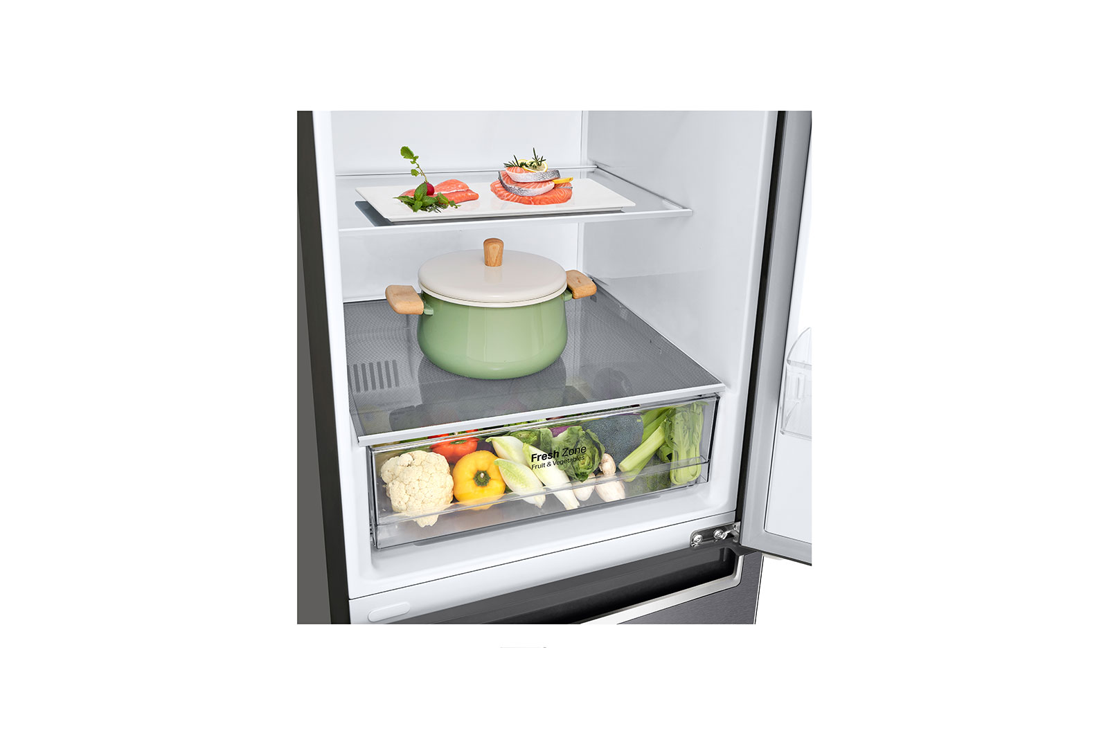 LG 1.86M 341L Kølefryseskab(Dark Silver) - Energiklasse E, Door Cooling™, GBP31DSLZN