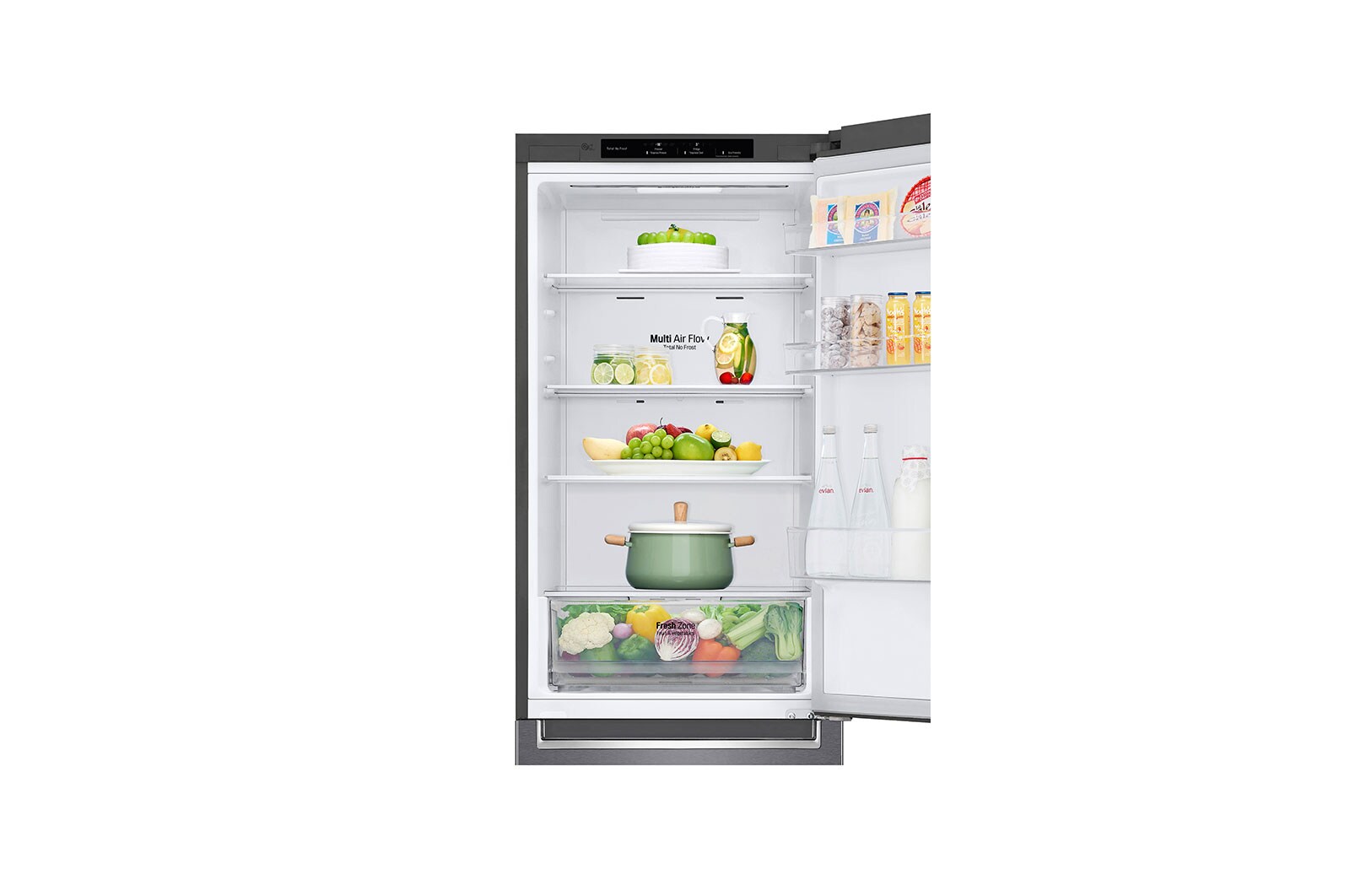 LG 1.86M 341L Kølefryseskab(Dark Silver) - Energiklasse E, Door Cooling™, GBP31DSLZN