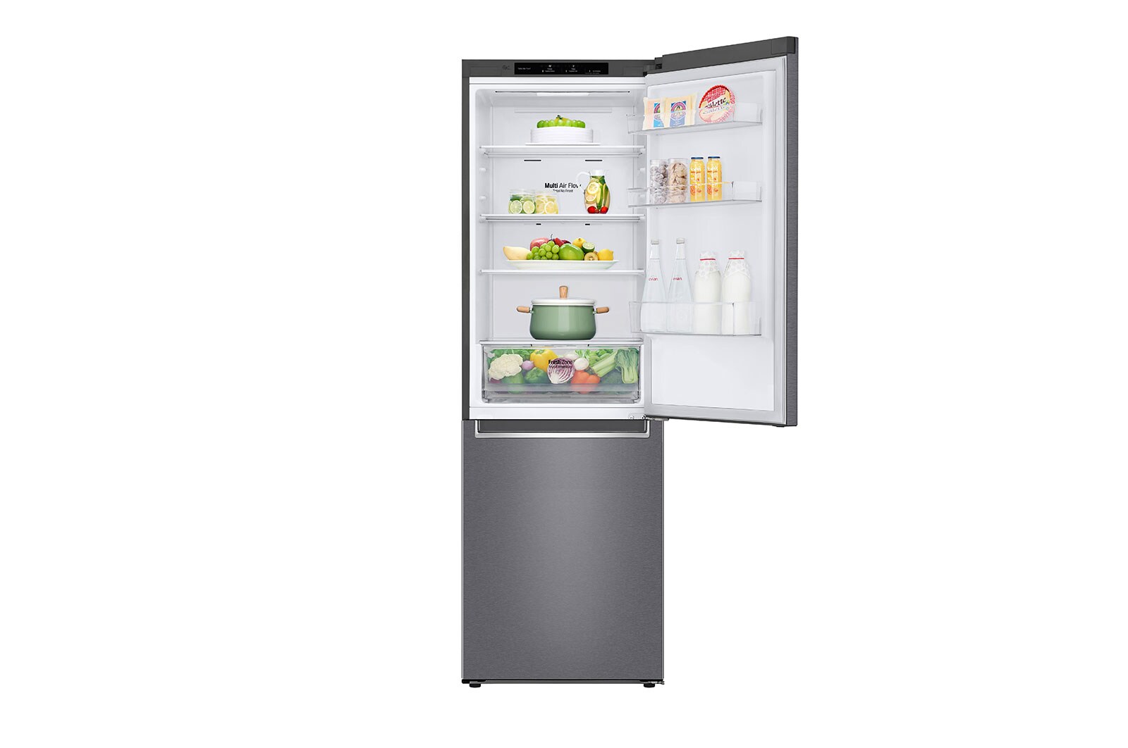 LG 1.86M 341L Kølefryseskab(Dark Silver) - Energiklasse E, Door Cooling™, GBP31DSLZN