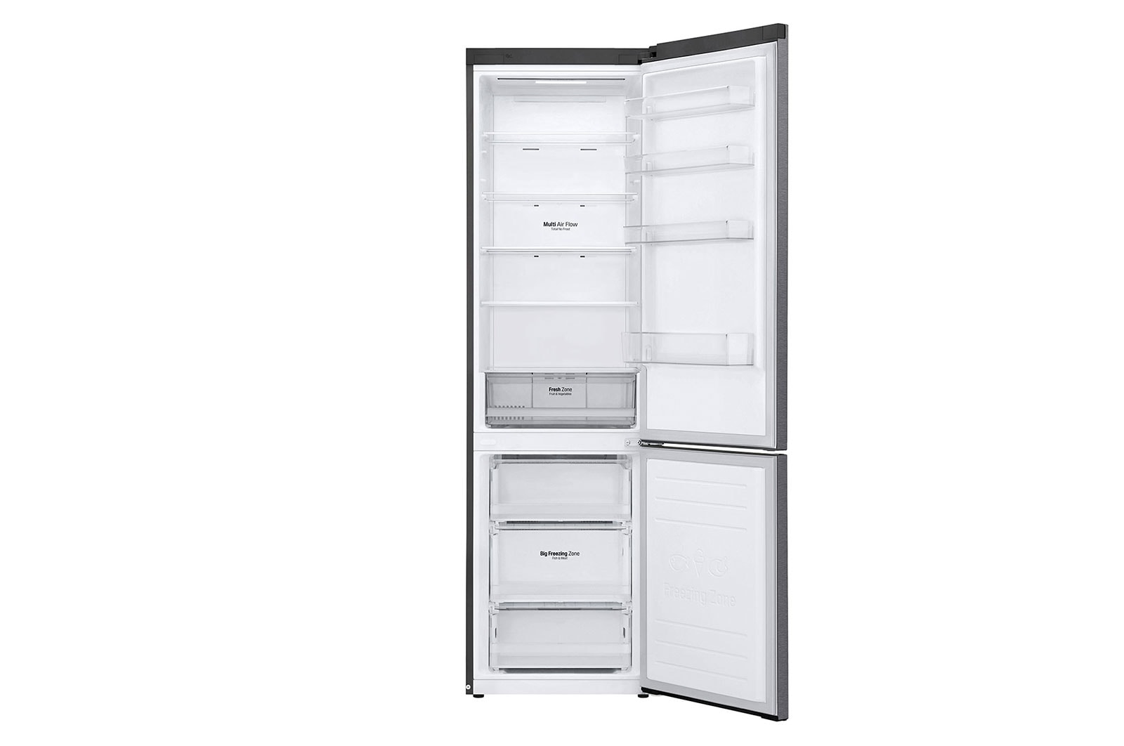 LG 2.03M 384L Kølefryseskab(Dark Silver) - Energiklasse E, Door Cooling™ , GBP32DSKZN