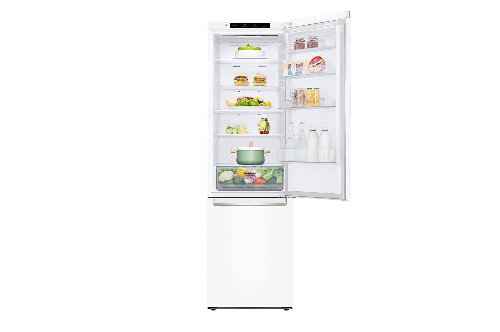LG 2.03M 384L Kølefryseskab(Hvid) - Energiklasse E, Door Cooling™ , GBP32SWLZN