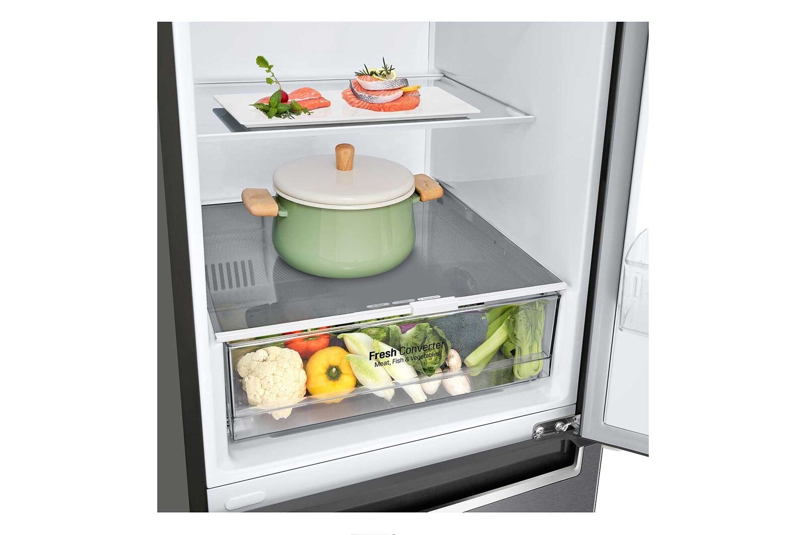 LG 1.86M 341L Kølefryseskab(Dark Silver) - Energiklasse D, Door Cooling™, GBP61DSPFN