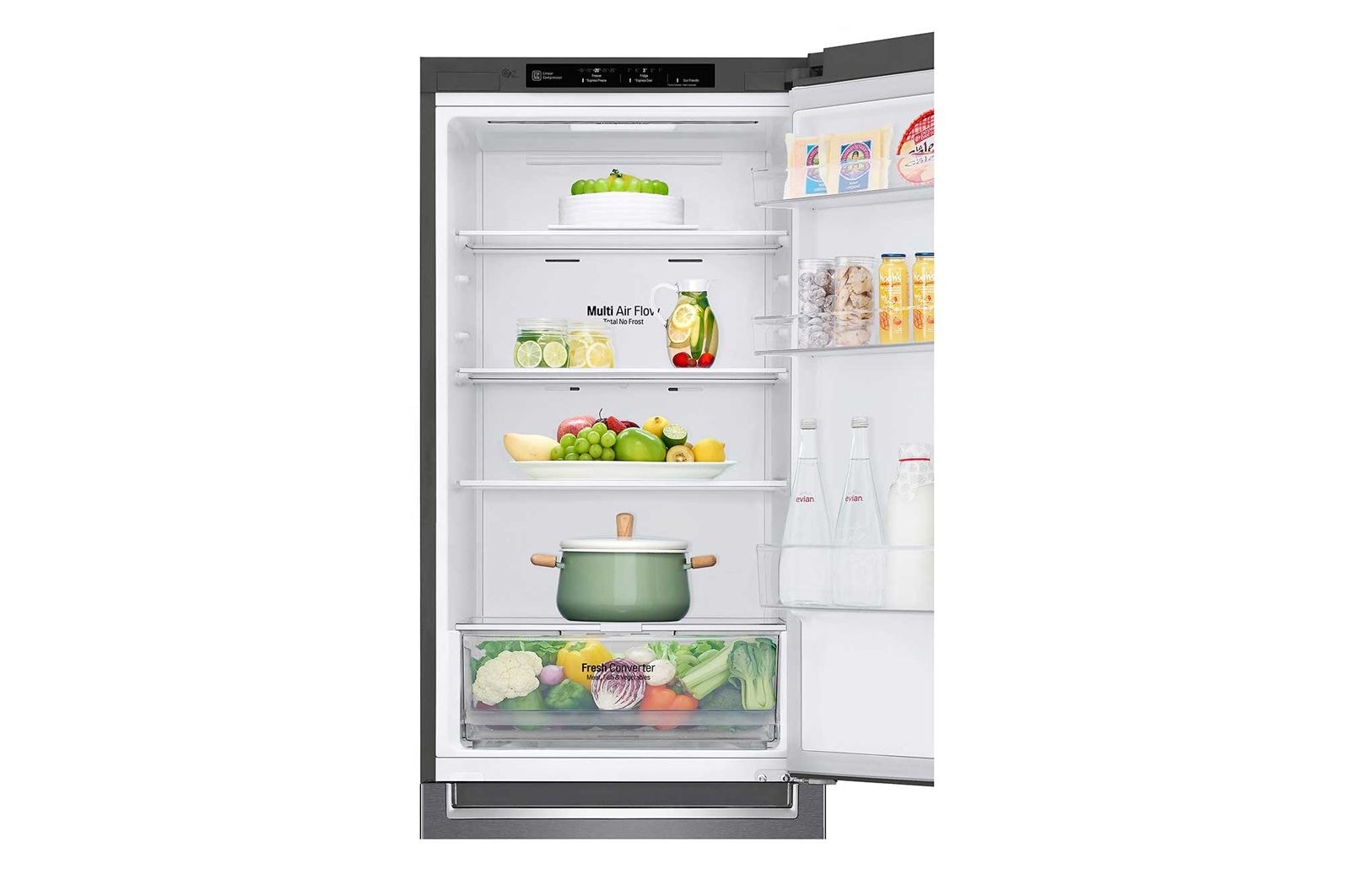 LG 1.86M 341L Kølefryseskab(Dark Silver) - Energiklasse D, Door Cooling™, GBP61DSPFN