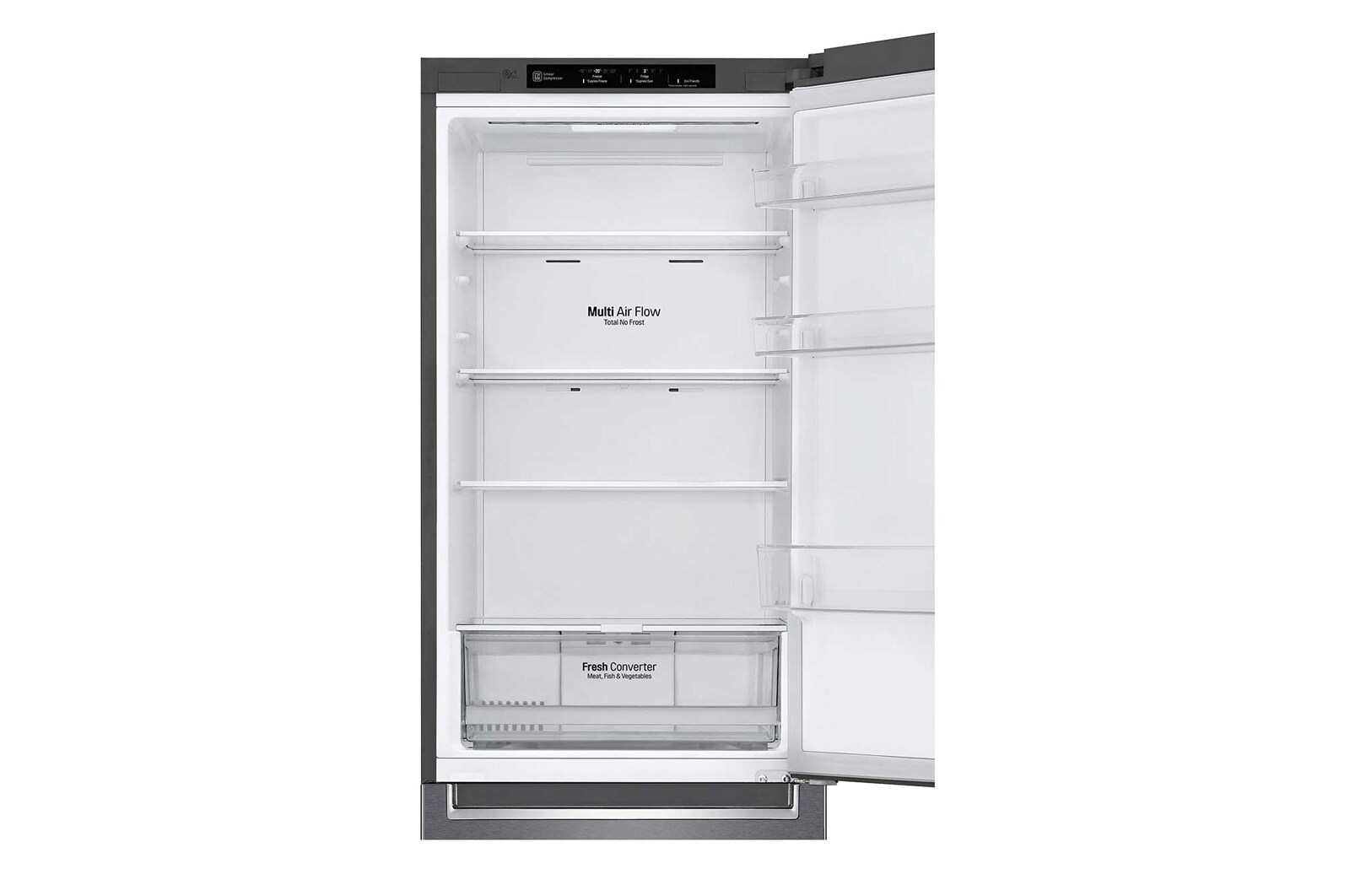 LG 1.86M 341L Kølefryseskab(Dark Silver) - Energiklasse D, Door Cooling™, GBP61DSPFN