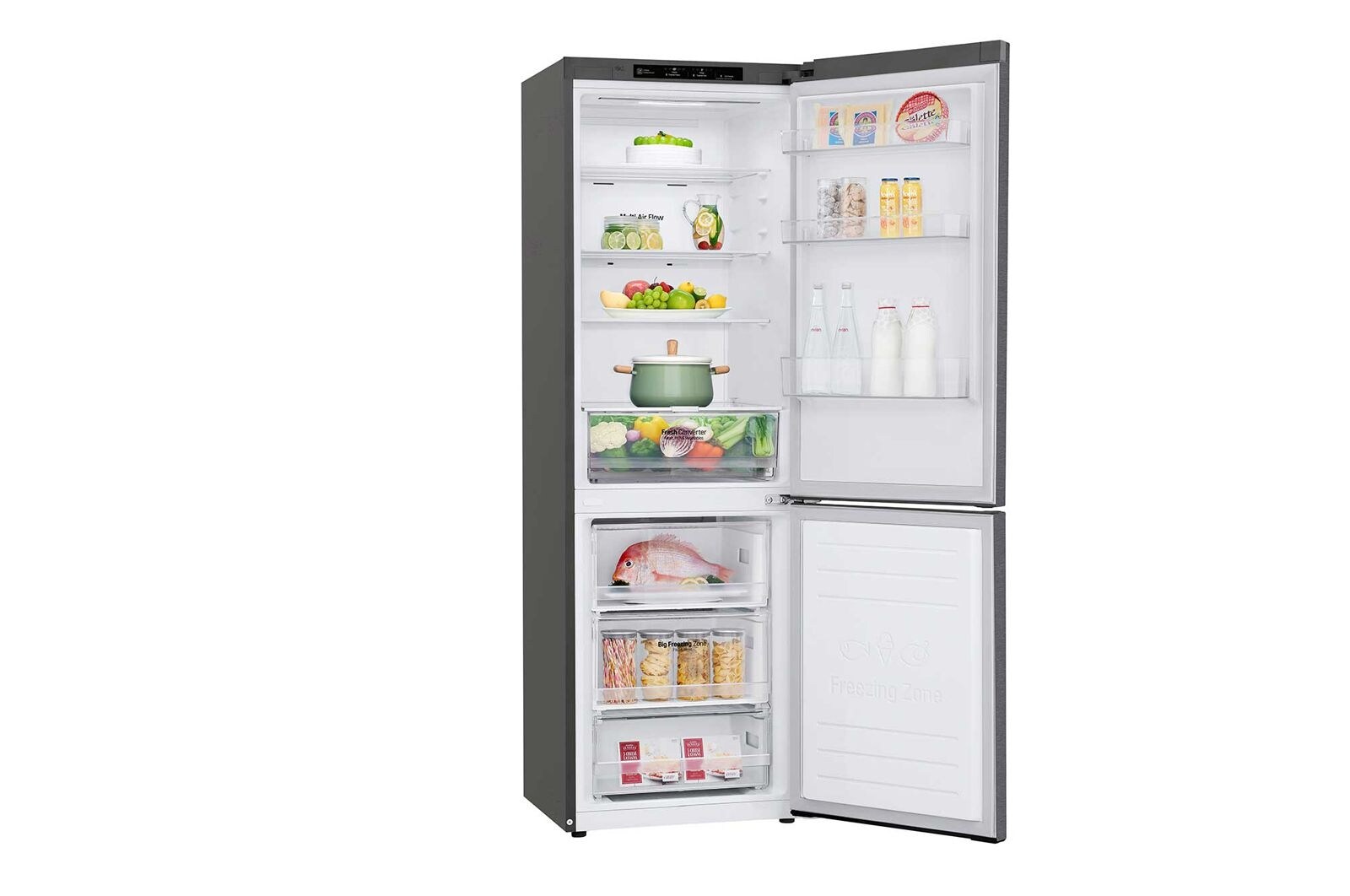 LG 1.86M 341L Kølefryseskab(Dark Silver) - Energiklasse D, Door Cooling™, GBP61DSPFN