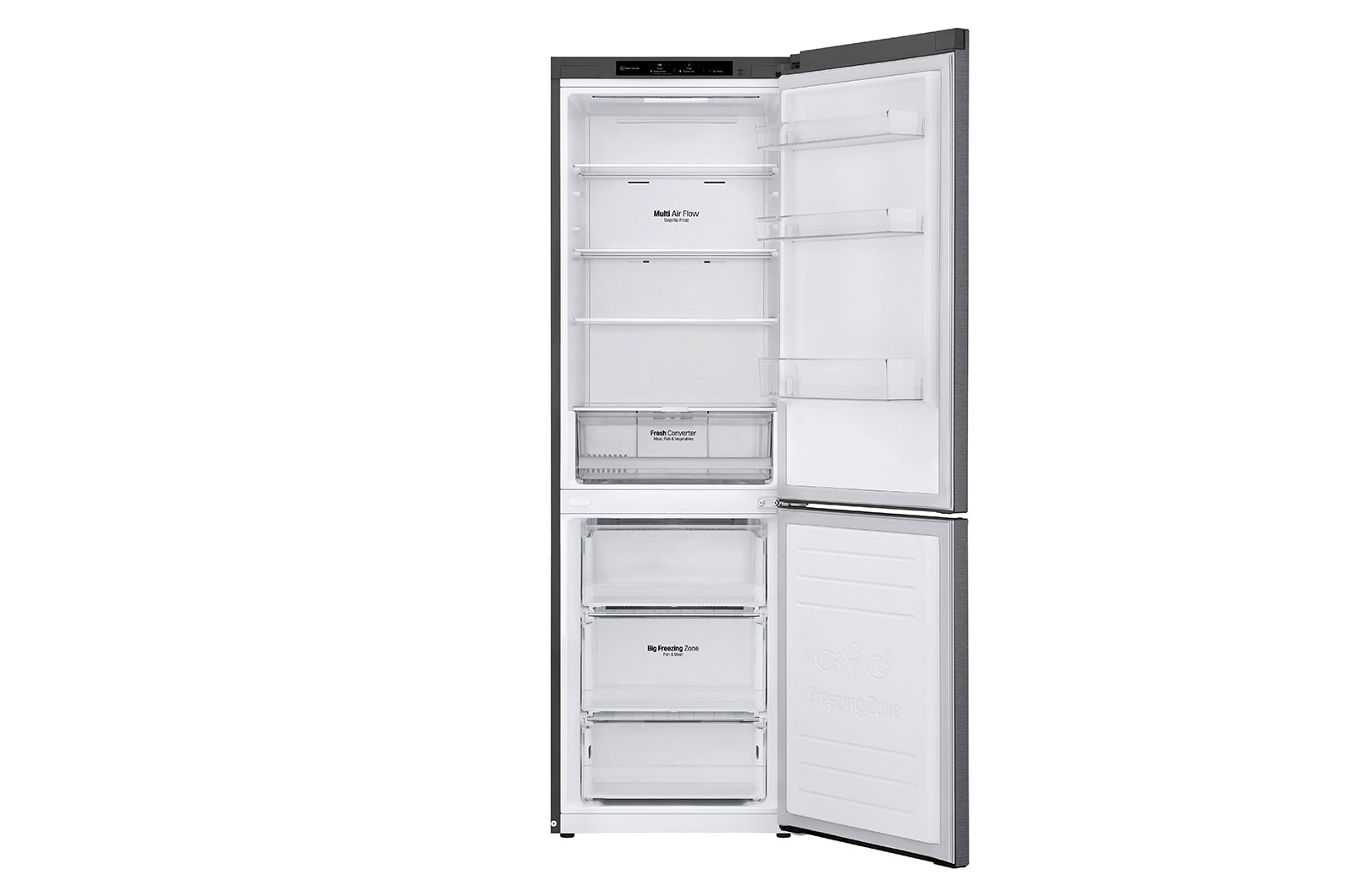LG GBP61DSPGN 1.86M 341L Kølefryseskab(Dark Silver) - Energiklasse D, Door Cooling™og Smart Diagnosis™, GBP61DSPGN