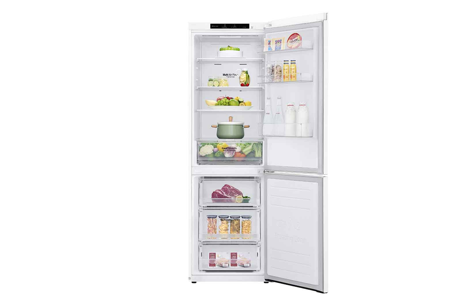 LG GBP61SWPGN 1.86M 341L Kølefryseskab(Hvid) - Energiklasse D, Door Cooling™og Smart Diagnosis™, GBP61SWPGN