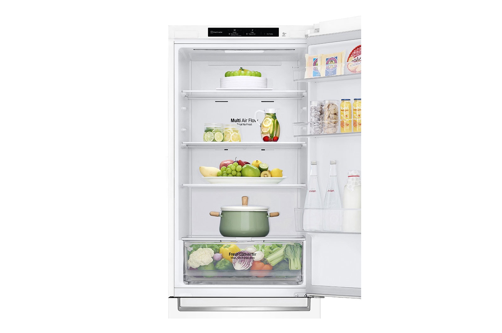 LG GBP61SWPGN 1.86M 341L Kølefryseskab(Hvid) - Energiklasse D, Door Cooling™og Smart Diagnosis™, GBP61SWPGN