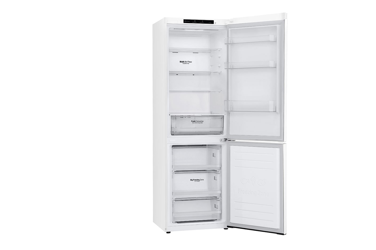 LG GBP61SWPGN 1.86M 341L Kølefryseskab(Hvid) - Energiklasse D, Door Cooling™og Smart Diagnosis™, GBP61SWPGN