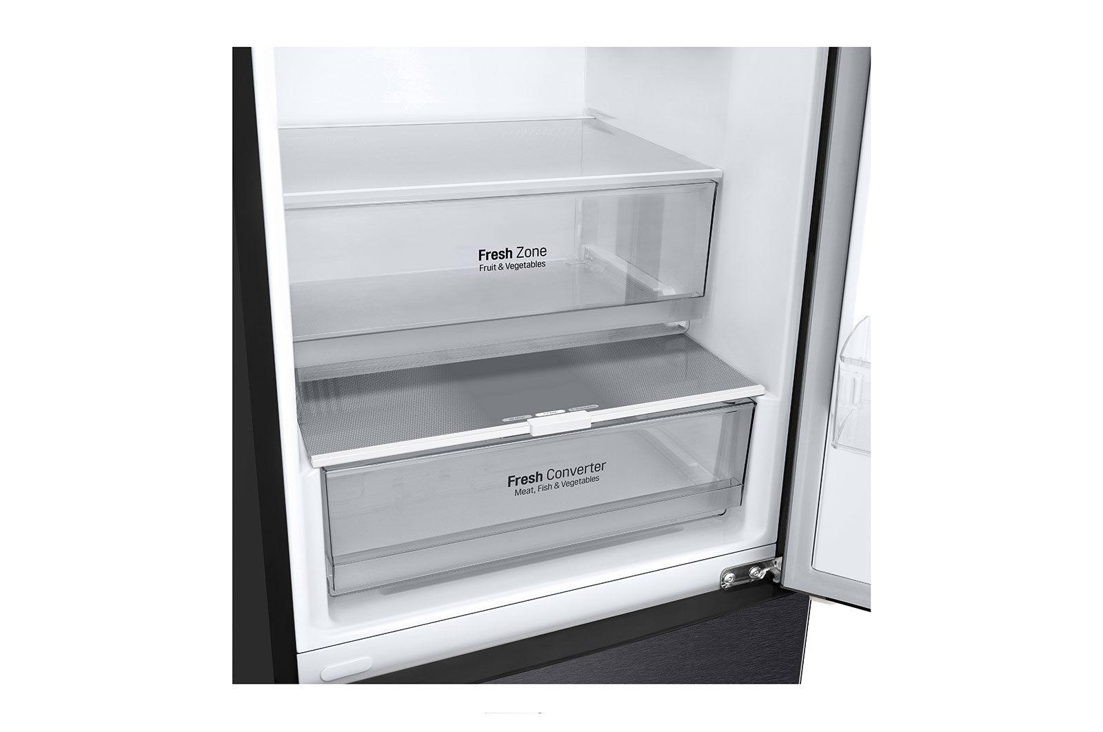 LG 2.03M 384L Kølefryseskab(Matte Black Stainless Steel) - Energiklasse B, Nature Fresh, Door Cooling+™ og Smart Diagnosis™, GBP62MCNBC