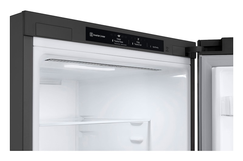 LG 2.03M 384L Kølefryseskab(Shiny Steel) - Energiklasse B, Nature Fresh, Door Cooling+™ og Smart Diagnosis™, GBP62PZNBC