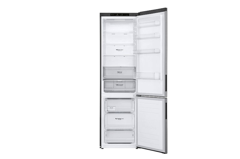 LG 2.03M 384L Kølefryseskab(Shiny Steel) - Energiklasse B, Nature Fresh, Door Cooling+™ og Smart Diagnosis™, GBP62PZNBC