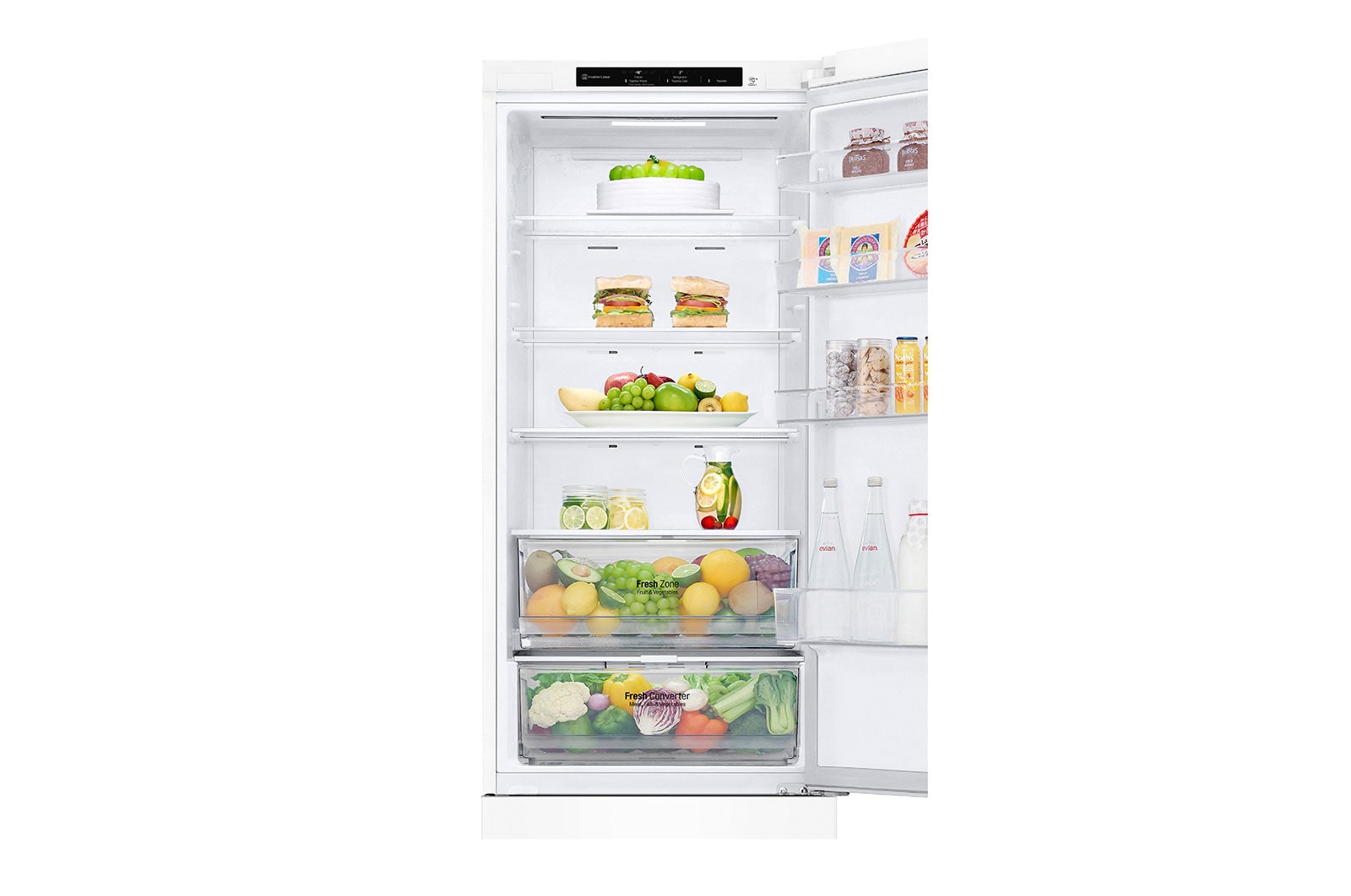 LG GBP62SWNGN 2.03M 384L Kølefryseskab(Hvid) - EnergiklasseD, Door Cooling™og Smart Diagnosis™, GBP62SWNGN