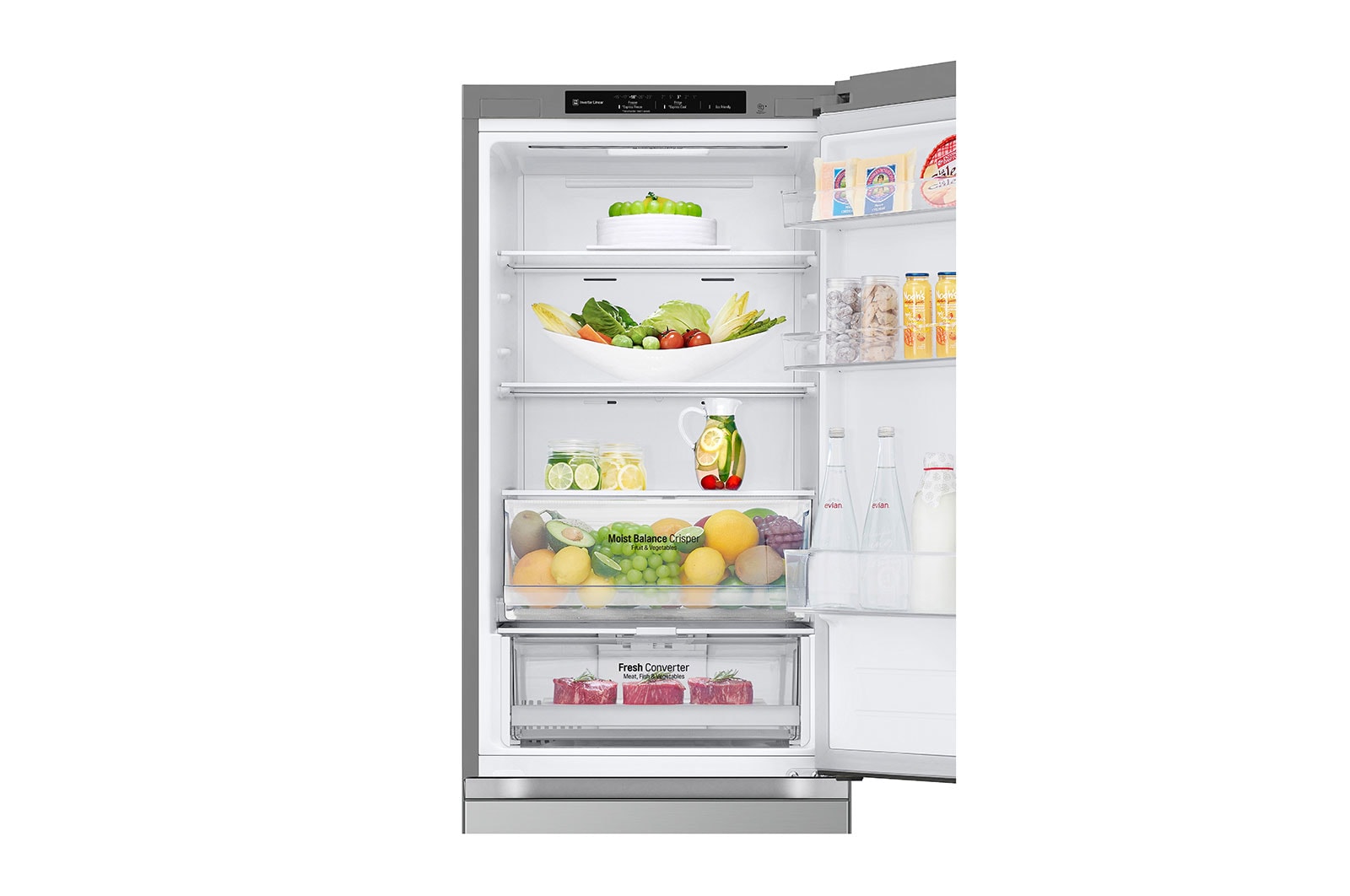 LG 1.86M 344L Kølefryseskab(Prime Silver) - Energiklasse D, GBV3100DPY