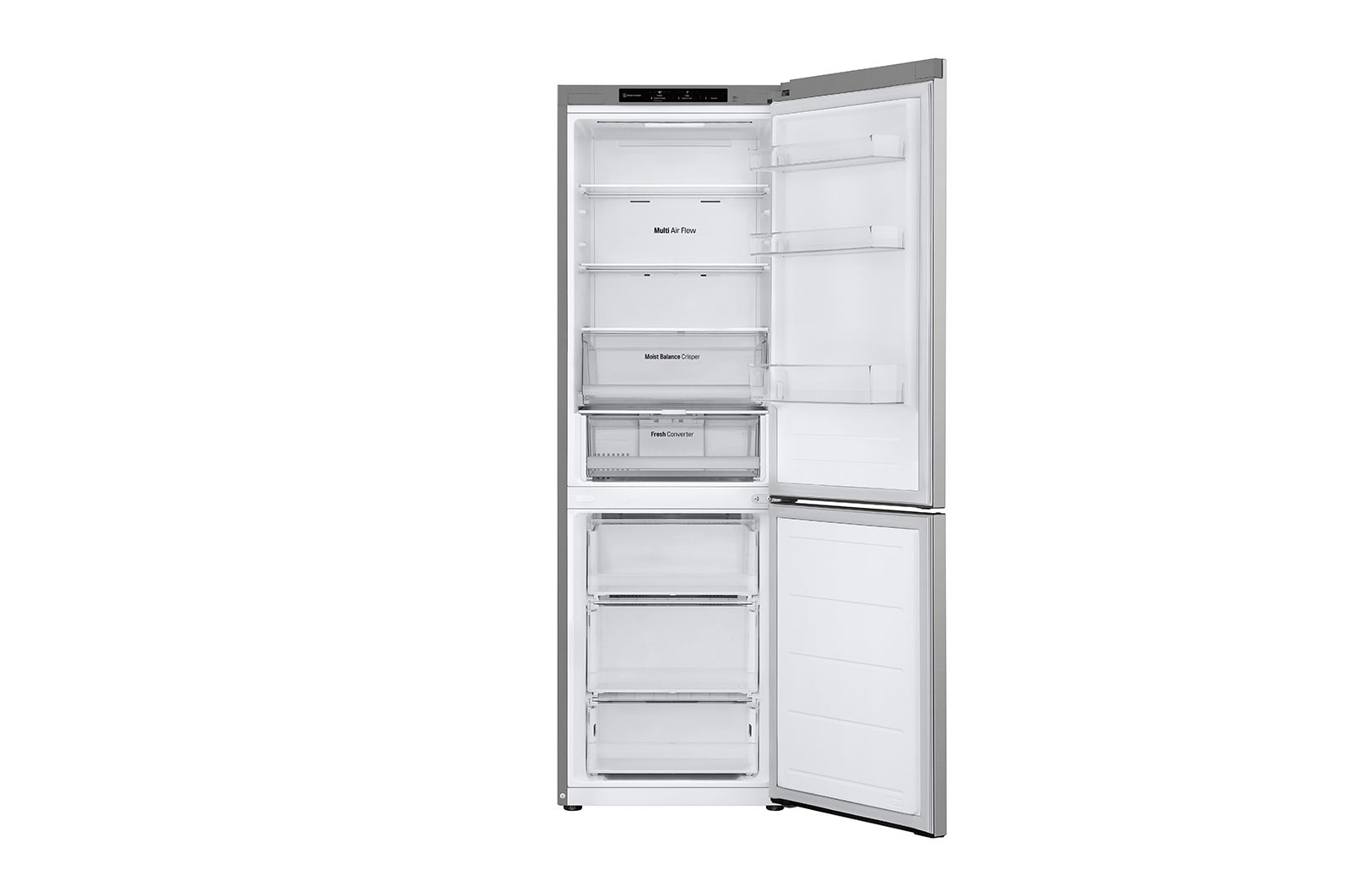 LG 1.86M 344L Kølefryseskab(Prime Silver) - Energiklasse E, Nature Fresh, Door Cooling+™ og Smart Diagnosis™, GBV3100EPY