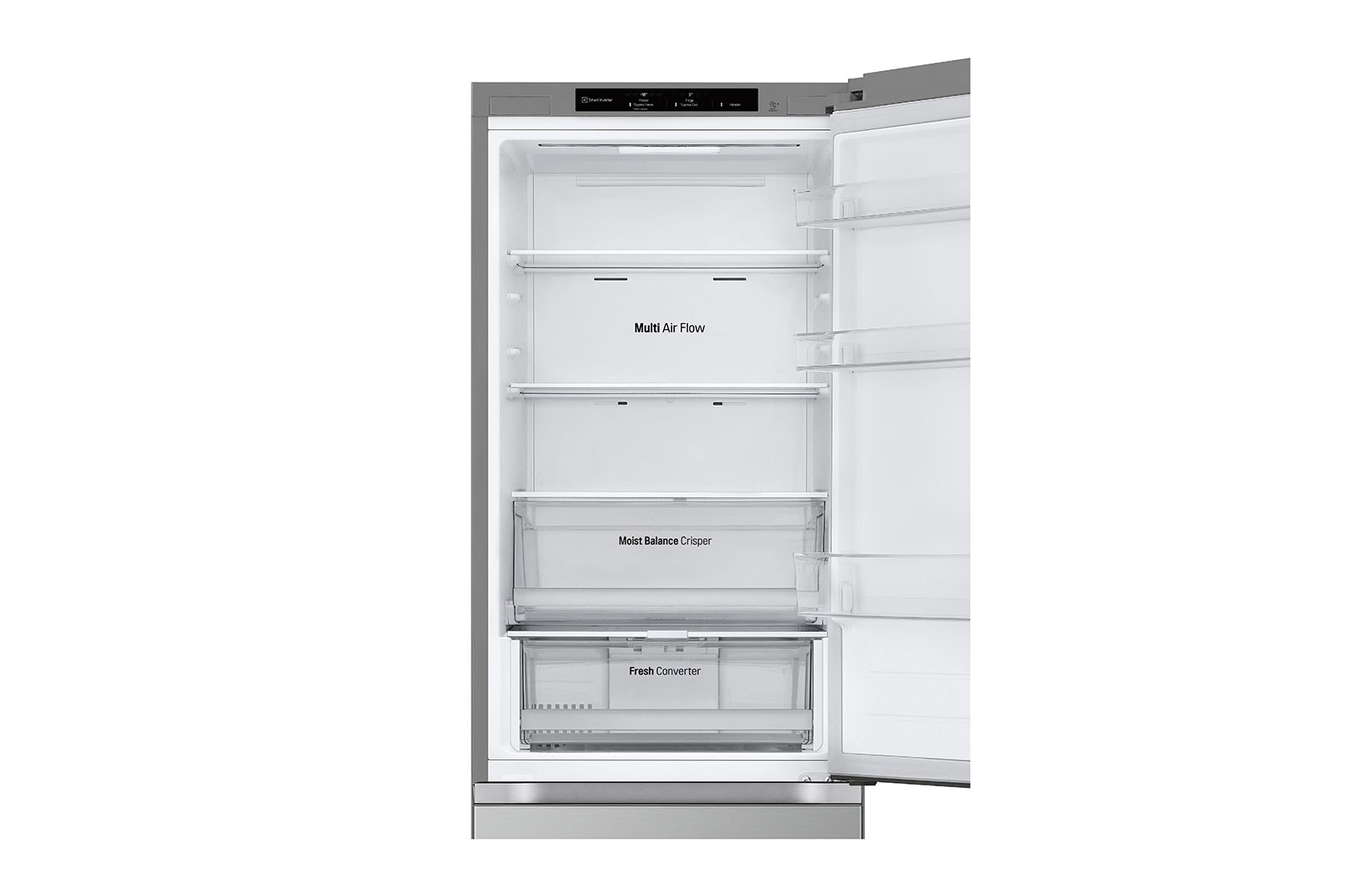 LG 1.86M 344L Kølefryseskab(Prime Silver) - Energiklasse E, Nature Fresh, Door Cooling+™ og Smart Diagnosis™, GBV3100EPY