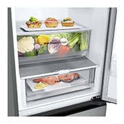 LG 1.86M 344L Kølefryseskab(Prime Silver) - Energiklasse E, Nature Fresh, Door Cooling+™ og Smart Diagnosis™, GBV3100EPY