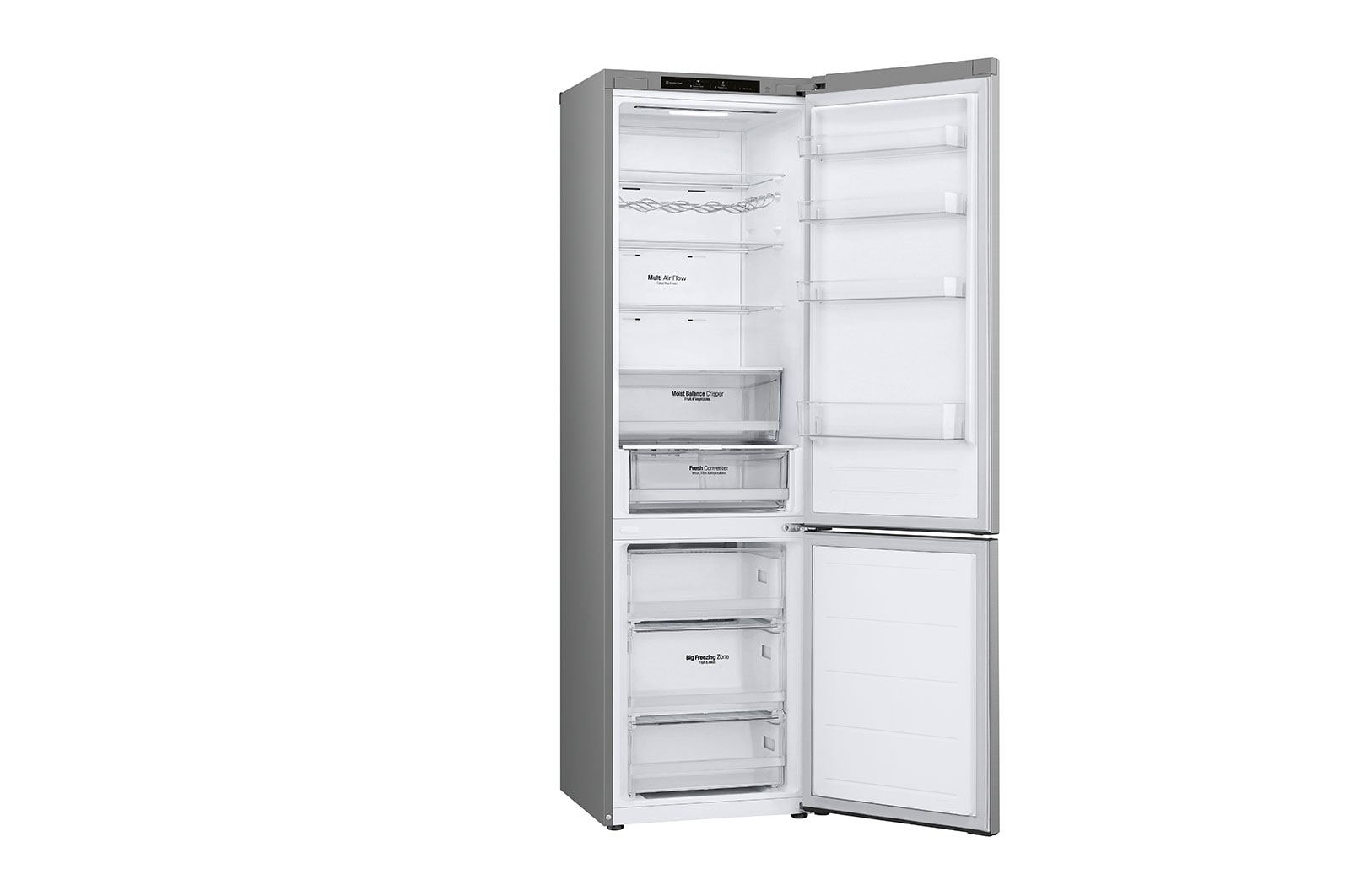 LG 2.03M 387L Kølefryseskab(Prime Silver) - Energiklasse D, GBV3200DPY
