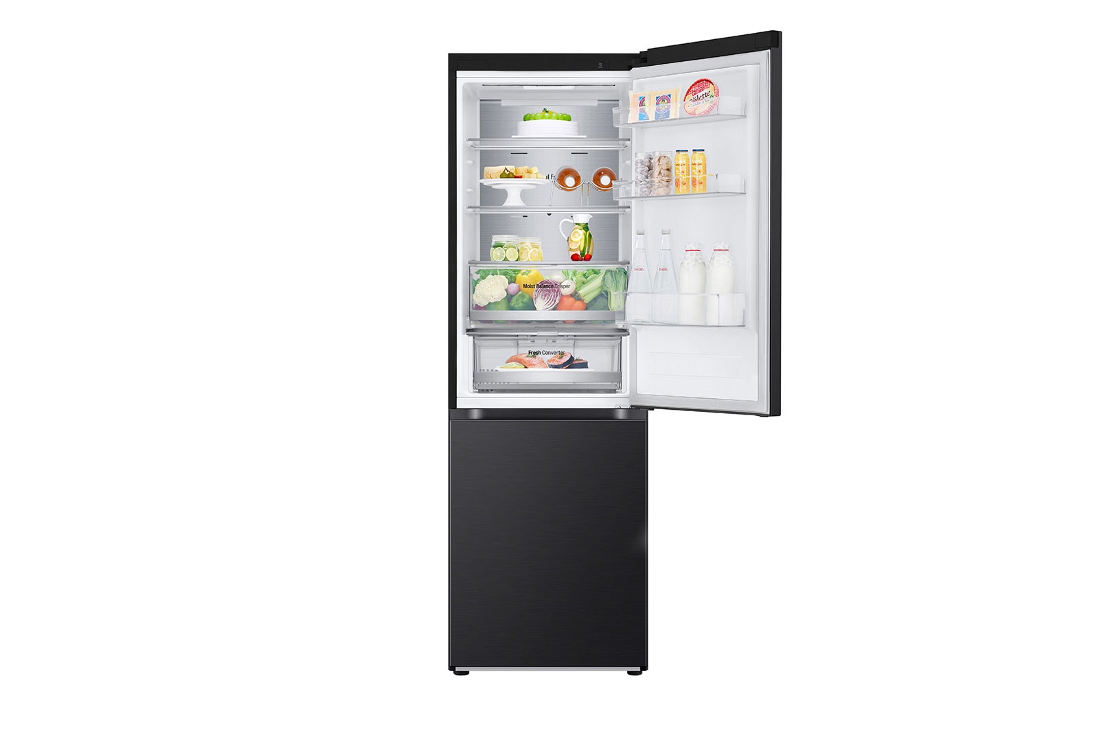 LG 1.86M 344L Kølefryseskab(Essence Matte Black) - Energiklasse D, Nature Fresh, Door Cooling+™ og Smart Diagnosis™ med Wi-Fi, GBV5150DEP