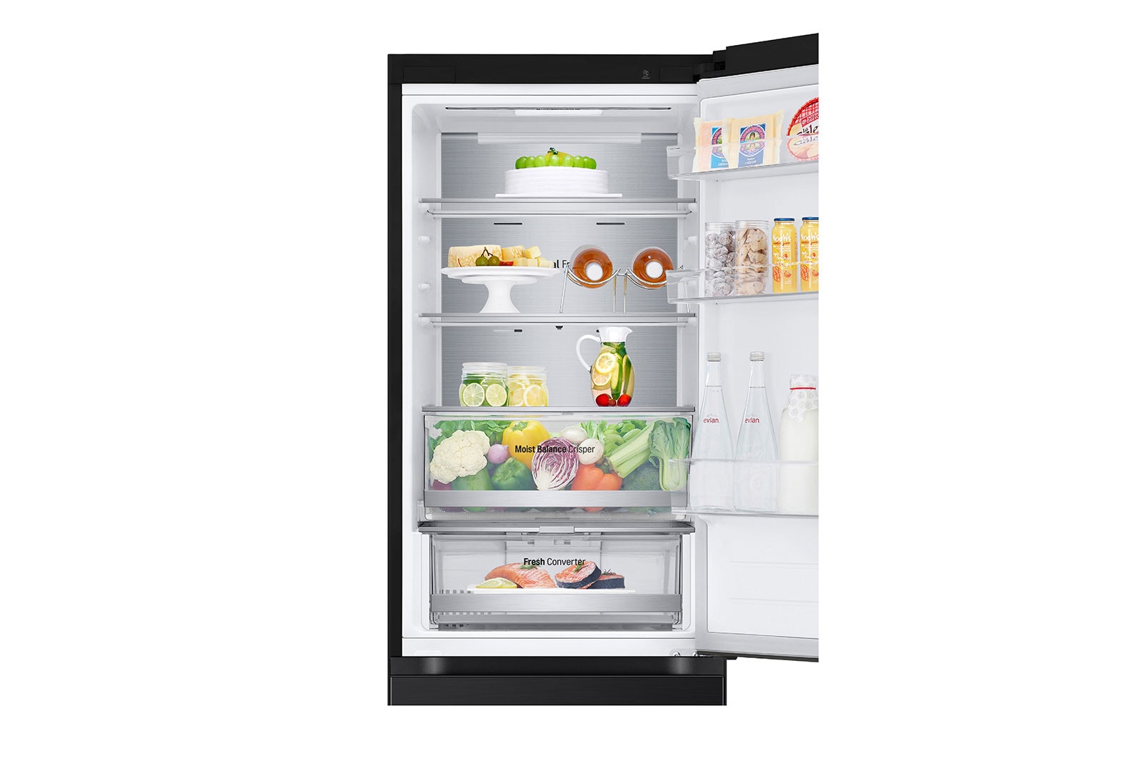 LG 1.86M 344L Kølefryseskab(Essence Matte Black) - Energiklasse D, Nature Fresh, Door Cooling+™ og Smart Diagnosis™ med Wi-Fi, GBV5150DEP