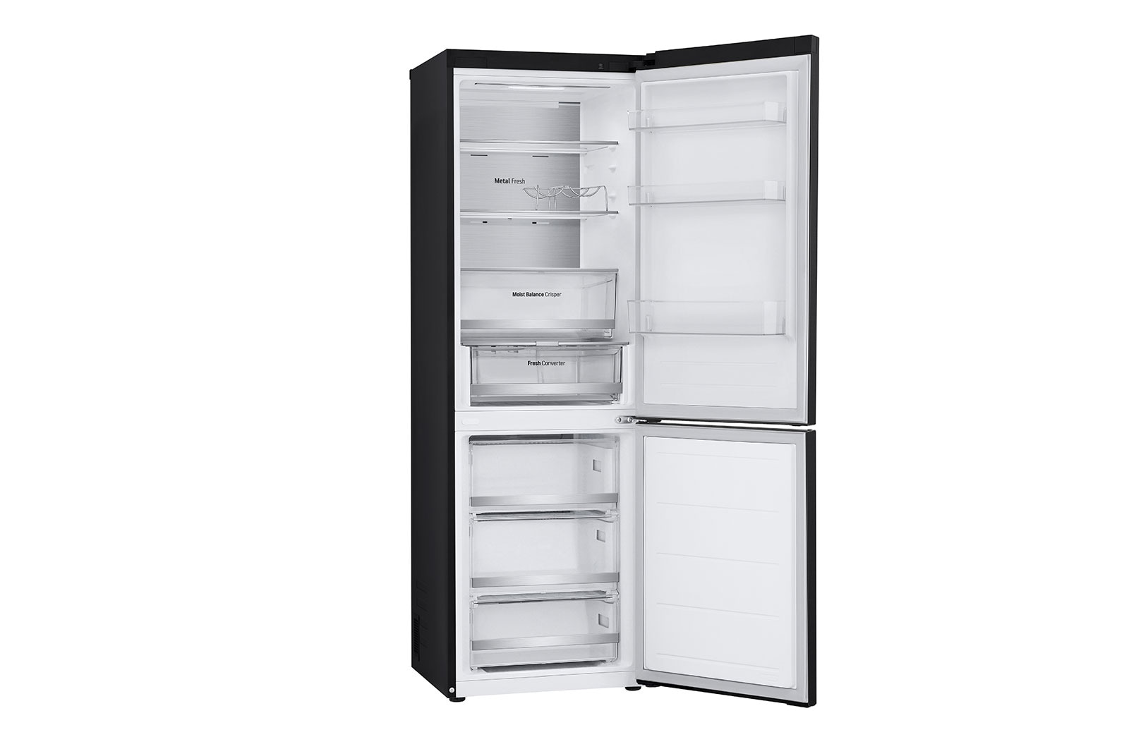 LG 1.86M 344L Kølefryseskab(Essence Matte Black) - Energiklasse D, Nature Fresh, Door Cooling+™ og Smart Diagnosis™ med Wi-Fi, GBV5150DEP