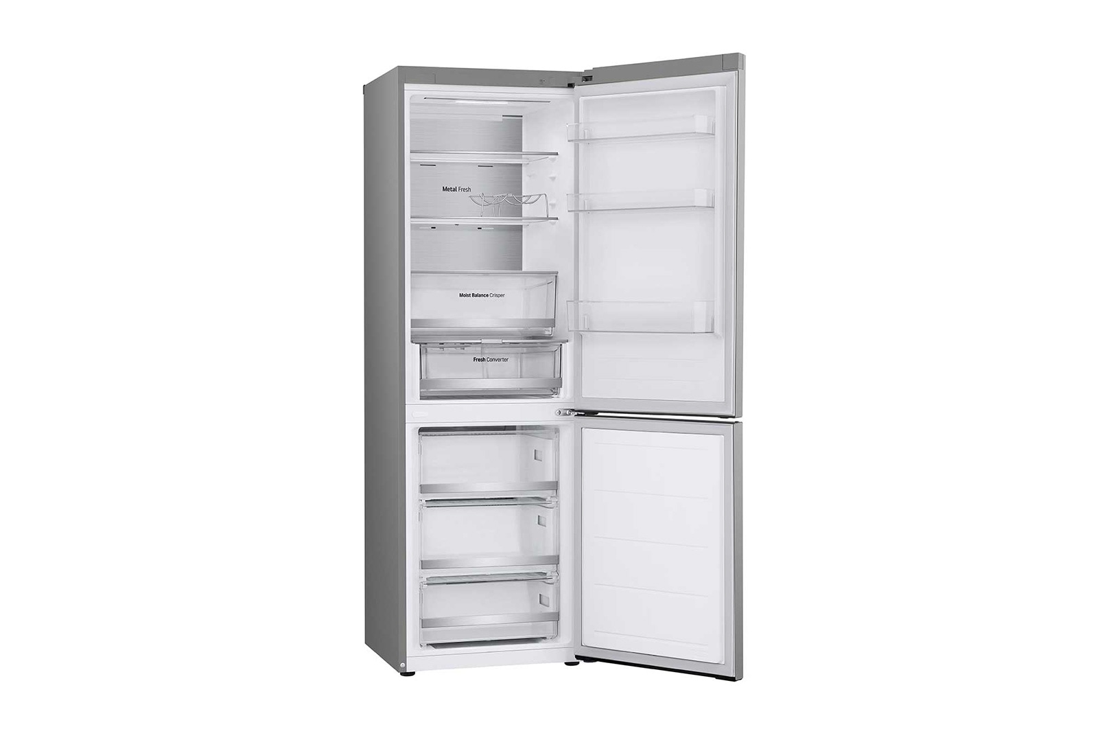 LG 1.86M 344L Kølefryseskab(Prime Silver) - Energiklasse D, Nature Fresh, Door Cooling+™ og Smart Diagnosis™ med Wi-Fi, GBV5150DPY