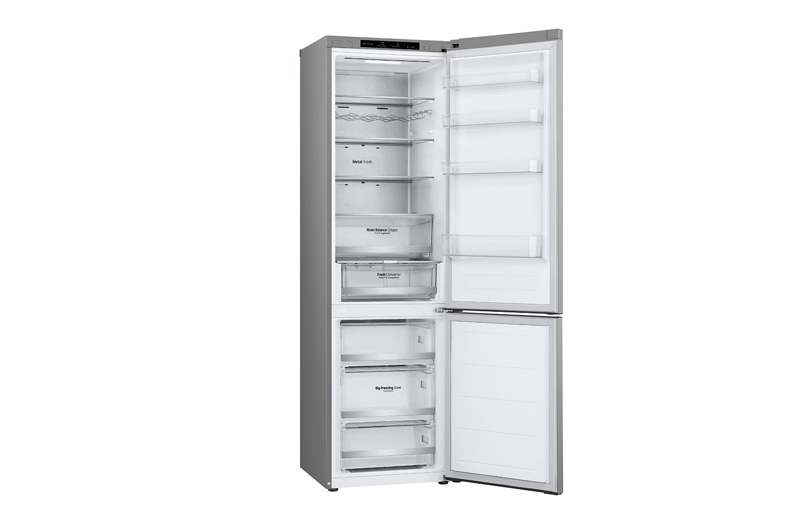 LG 2.03M 387L Kølefryseskab(Prime Silver) - Energiklasse D, GBV5240DPY