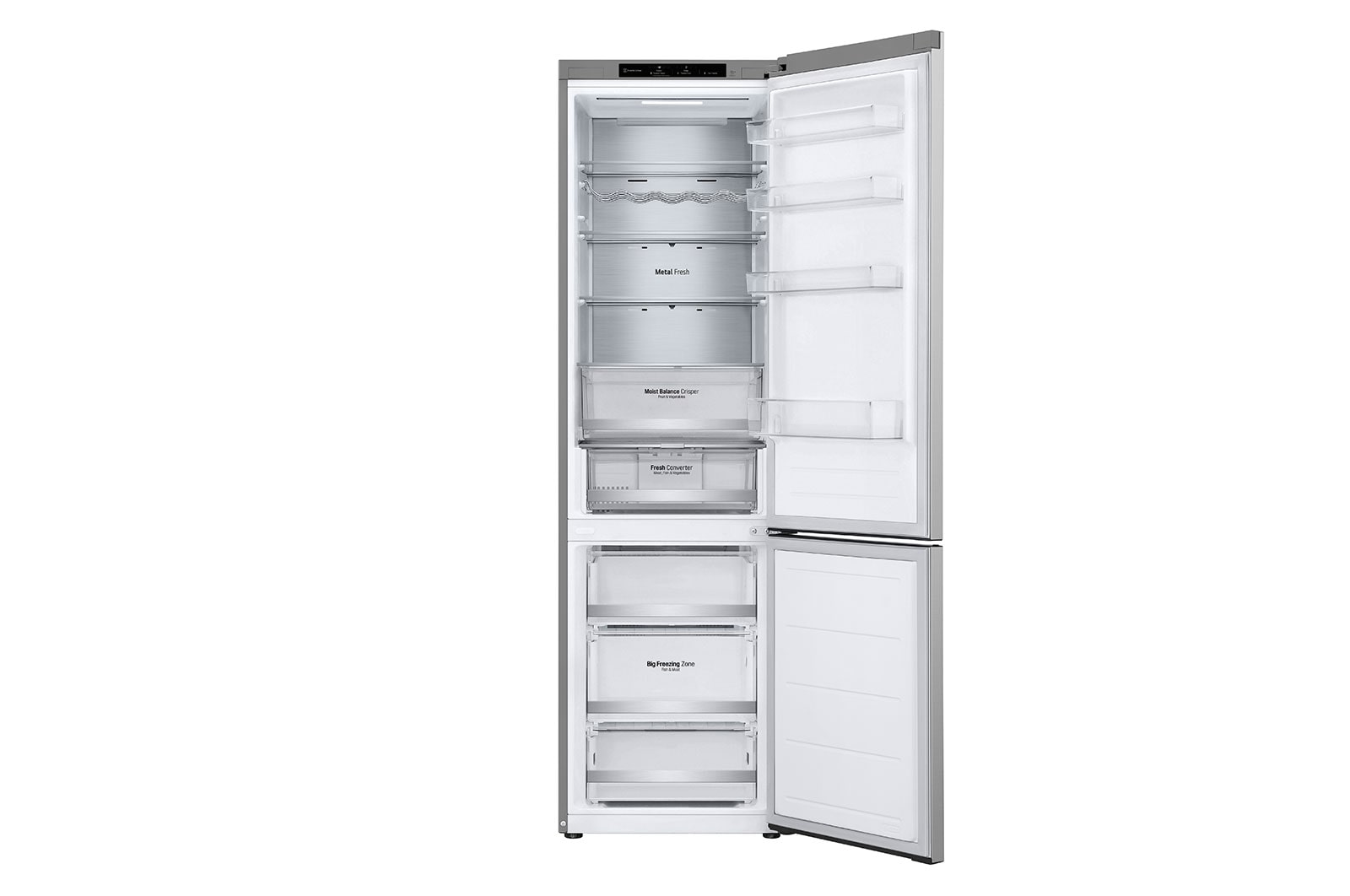 LG 2.03M 387L Kølefryseskab(Prime Silver) - Energiklasse D, GBV5240DPY