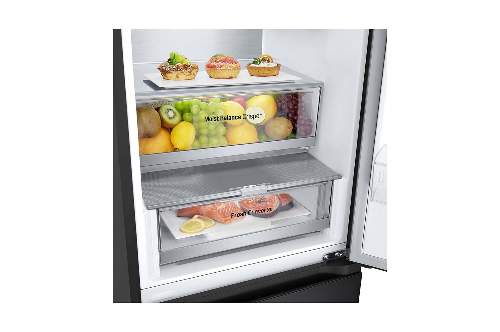 LG 2.03M 387L Kølefryseskab(Matte Black) - Energiklasse C, Door Cooling™ og Smart Diagnosis™ med Wi-Fi, GBV5250CEP