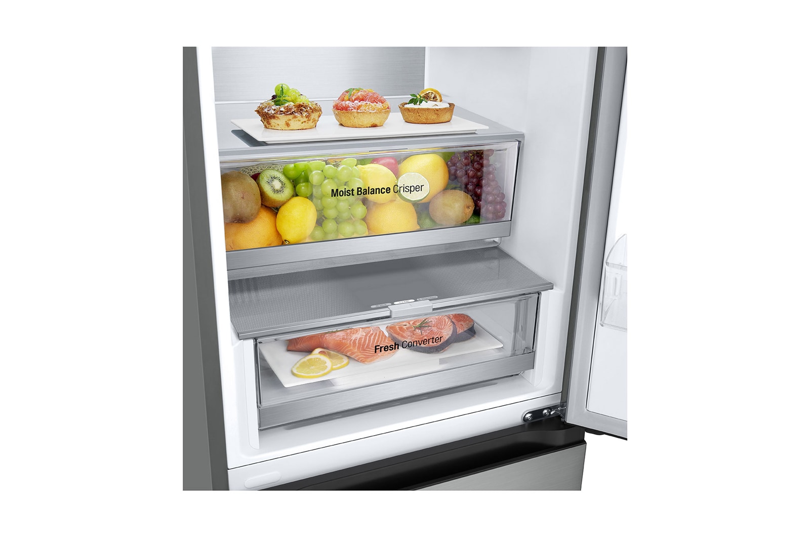 LG 2.03M 387L Kølefryseskab(Prime Silver) - Energiklasse C, Door Cooling™ og Smart Diagnosis™ med Wi-Fi, GBV5250CPY