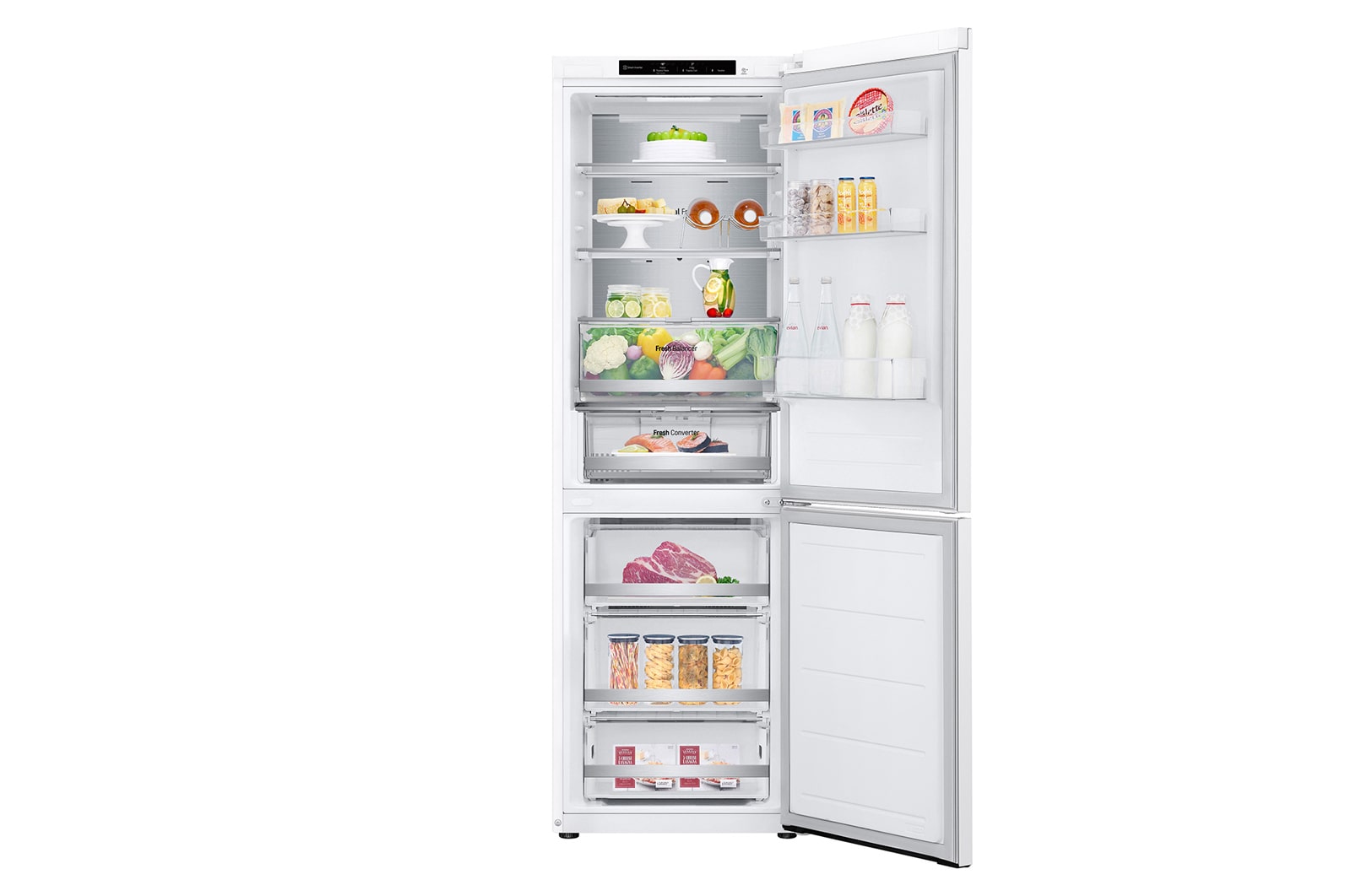 LG 1.86M 344L Kølefryseskab(Hvid) - Energiklasse C, Nature Fresh, Door Cooling+™ og Smart Diagnosis™, GBV7180CSW