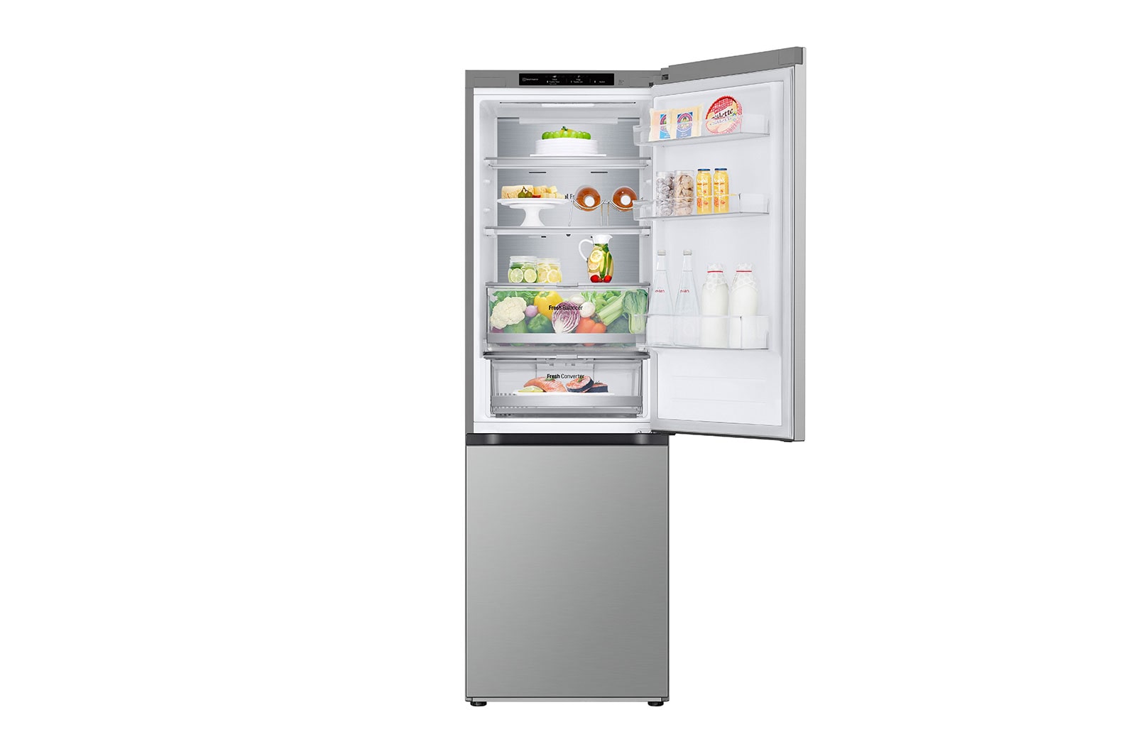 LG 1.86M 344L Kølefryseskab(Prime Silver) - Energiklasse D, Nature Fresh, Door Cooling+™ og Smart Diagnosis™, GBV7180DPY