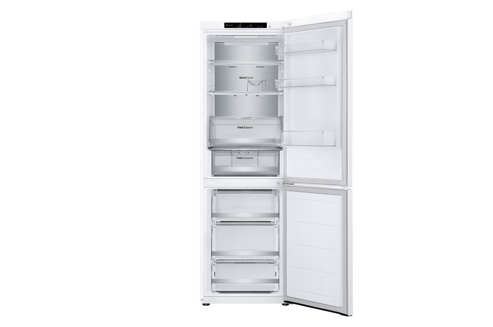 LG 1.86M 344L Kølefryseskab(Hvid ) - Energiklasse D, Nature Fresh, Door Cooling+™ og Smart Diagnosis™, GBV7180DSW