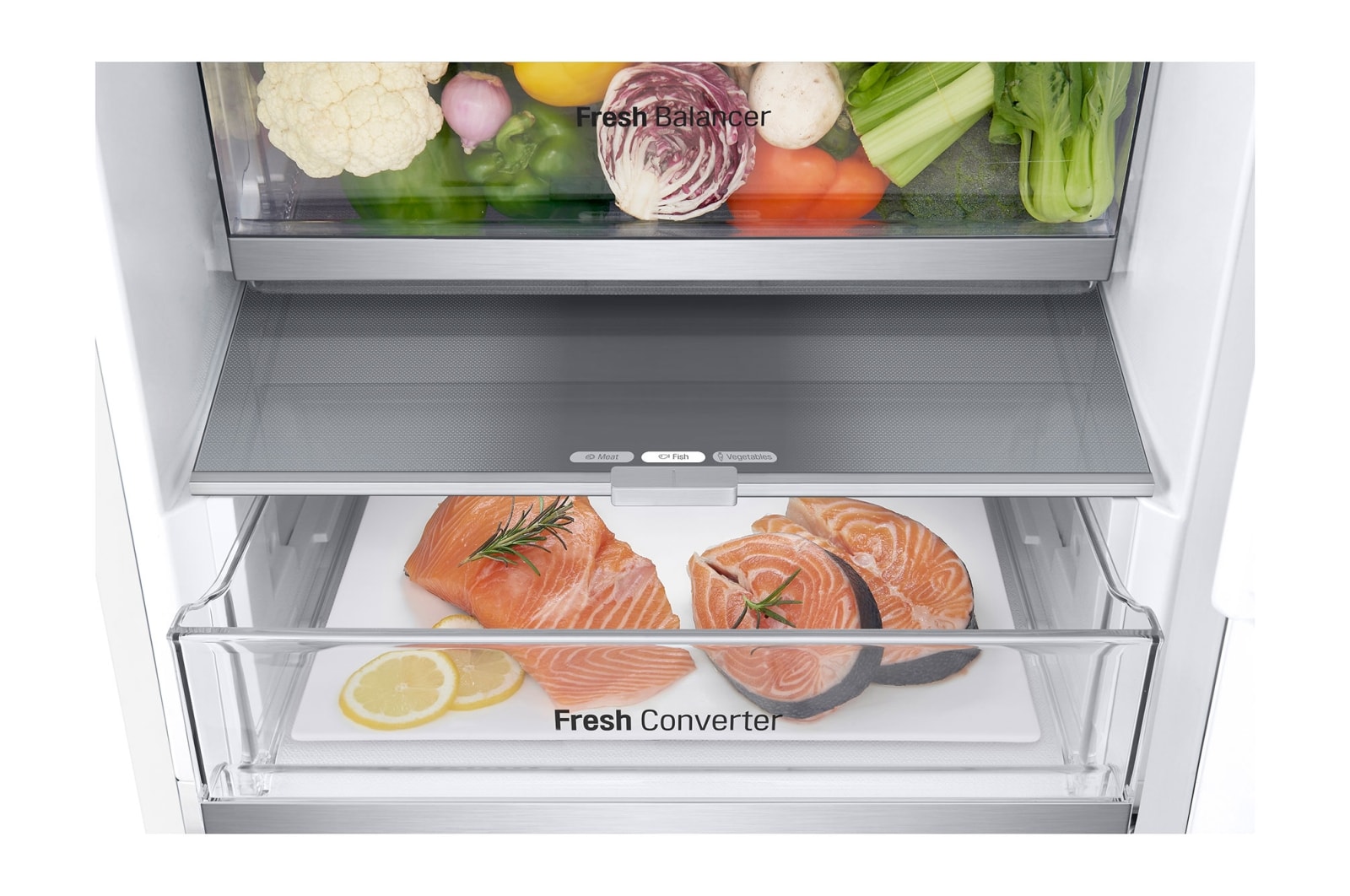 LG 1.86M 344L Kølefryseskab(Hvid ) - Energiklasse D, Nature Fresh, Door Cooling+™ og Smart Diagnosis™, GBV7180DSW