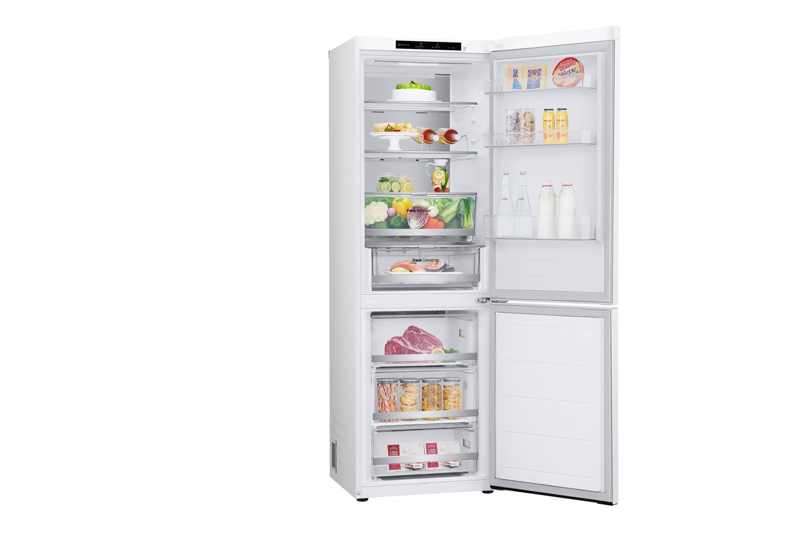 LG 1.86M 344L Kølefryseskab(Hvid ) - Energiklasse D, Nature Fresh, Door Cooling+™ og Smart Diagnosis™, GBV7180DSW