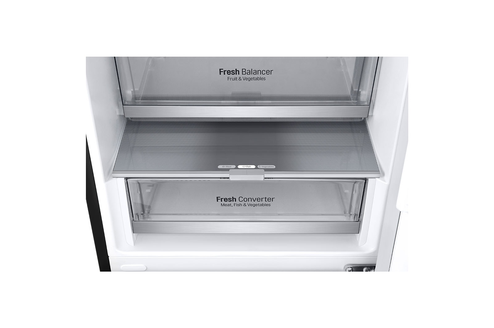 LG 2.03M 387L Kølefryseskab(Essence Black Steel ) - Energiklasse C, Nature Fresh, Door Cooling+™ og Smart Diagnosis™, GBV7280CEV