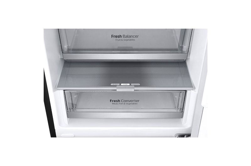 LG 2.03M 387L Kølefryseskab(Essence Black Steel ) - Energiklasse C, Nature Fresh, Door Cooling+™ og Smart Diagnosis™, GBV7280CEV