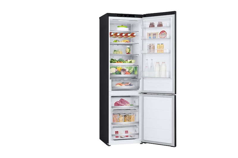 LG 2.03M 387L Kølefryseskab(Essence Black Steel ) - Energiklasse C, Nature Fresh, Door Cooling+™ og Smart Diagnosis™, GBV7280CEV