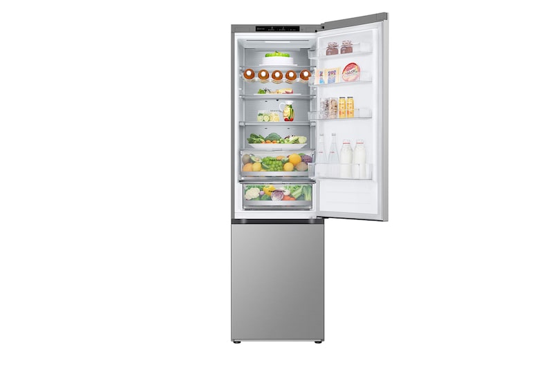 LG 2.03M 387L Kølefryseskab(Prime Silver) - Energiklasse C, Nature Fresh, Door Cooling+™ og Smart Diagnosis™, GBV7280CPY