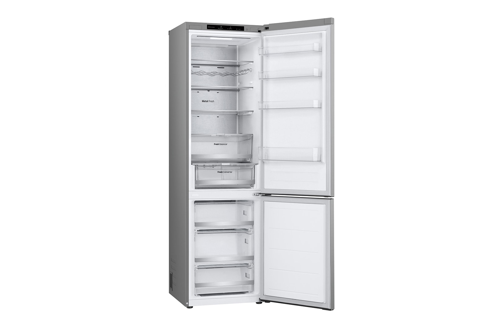 LG 2.03M 387L Kølefryseskab(Prime Silver) - Energiklasse C, Nature Fresh, Door Cooling+™ og Smart Diagnosis™, GBV7280CPY