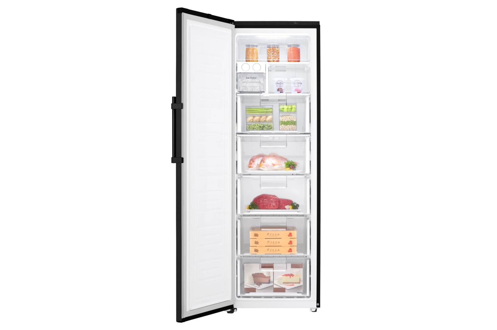 LG 323L Fritstående fryser (Matte Black) - Energiklasse F, Total No Frost og Smart Diagnosis™ med Wi-Fi, GF5237MCJZ1