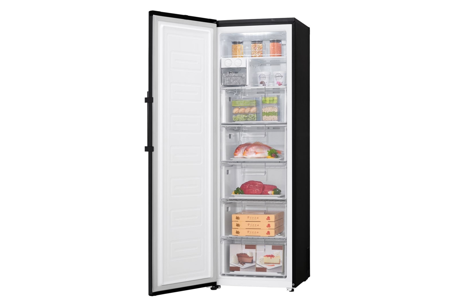 LG 323L Fritstående fryser (Matte Black) - Energiklasse F, Total No Frost og Smart Diagnosis™ med Wi-Fi, GF5237MCJZ1