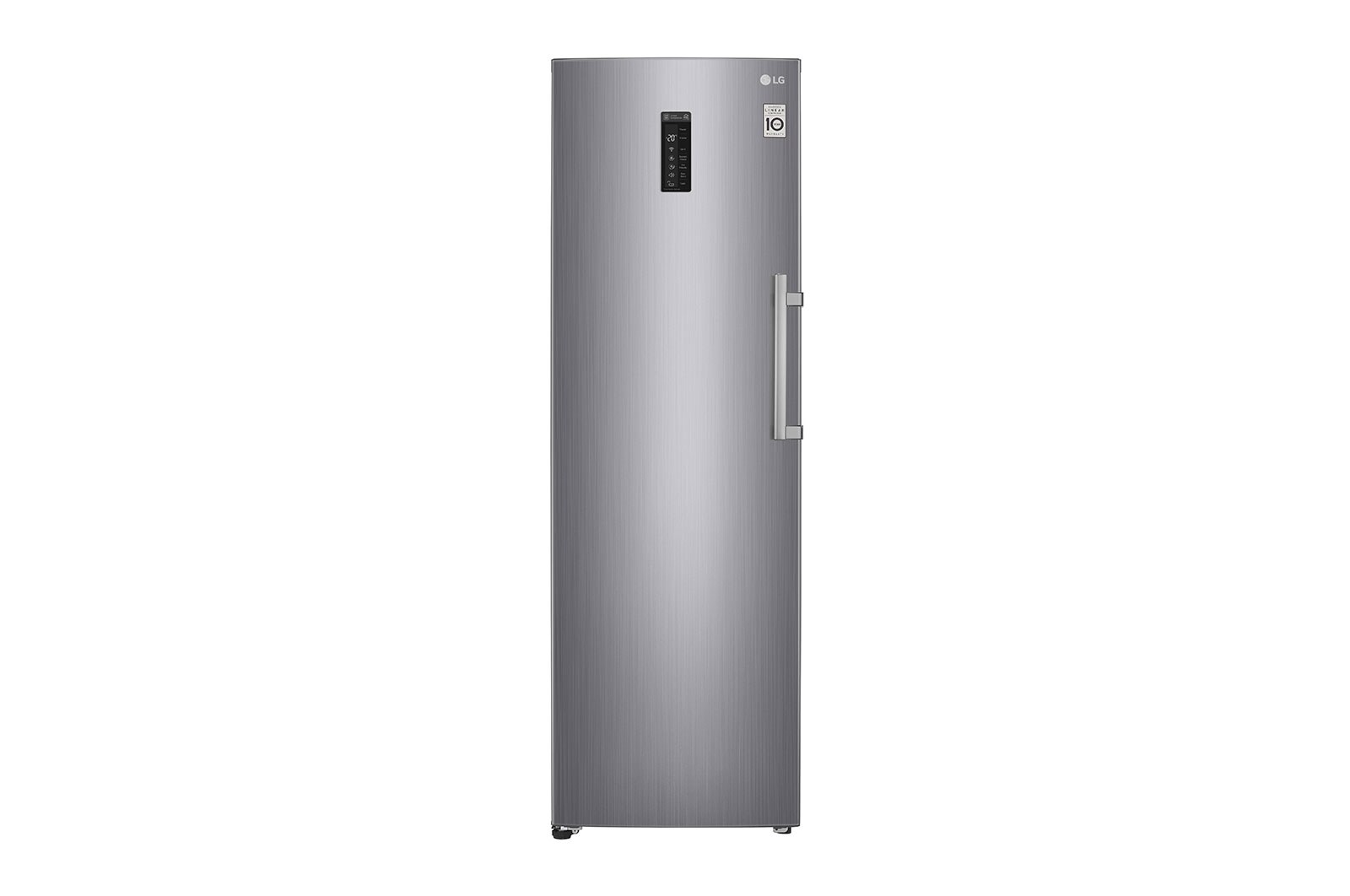 Visning forfra af 323L Fritstående fryser (Shiny Steel) - Energiklasse F, Total No Frost og Smart Diagnosis™ med Wi-Fi GF5237PZJZ1
